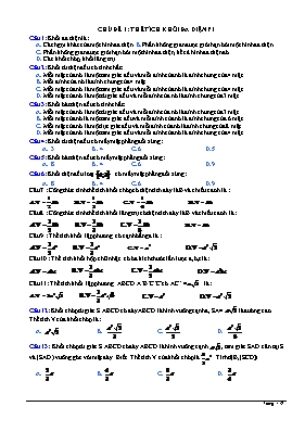 Bài tập trắc nghiệm về Thể tích khối đa diện Hình học 12 (Kèm đáp án)
